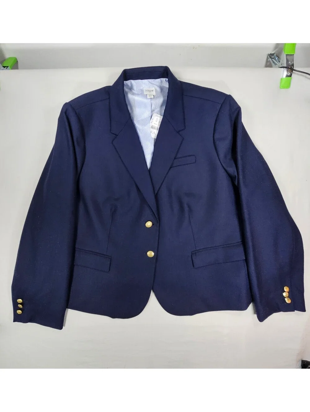 J.Crew Women's Classic Schoolboy Navy Blazer with Gold Buttons. Size 24(3X) NWT